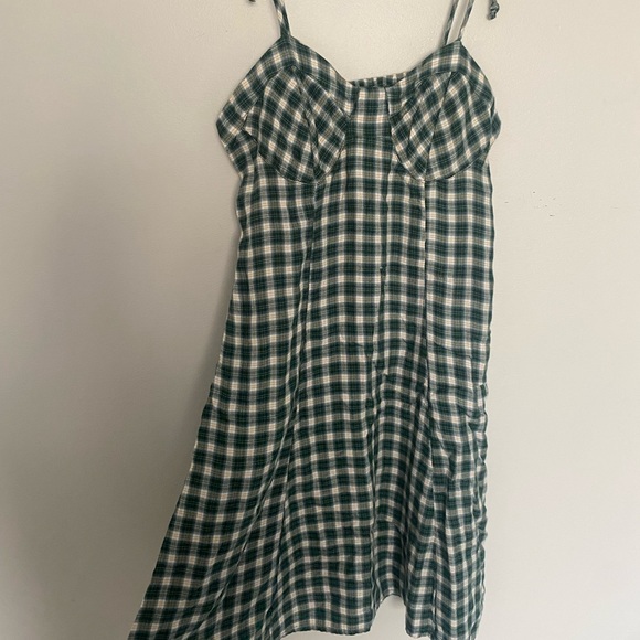 American Eagle plaid green adjustable sundress (xs) - Picture 2 of 6